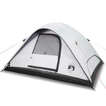 Kuppeltelt For Camping 6 Personer Hvit Blendingsstoff Vanntett