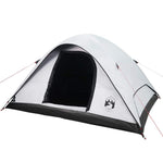 Kuppeltelt For Camping 6 Personer Hvit Blendingsstoff Vanntett