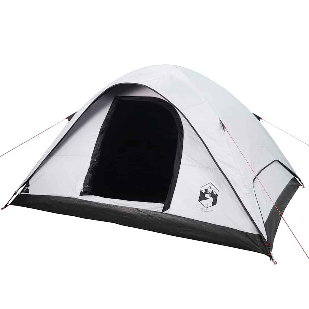 Kuppeltelt For Camping 6 Personer Hvit Blendingsstoff Vanntett
