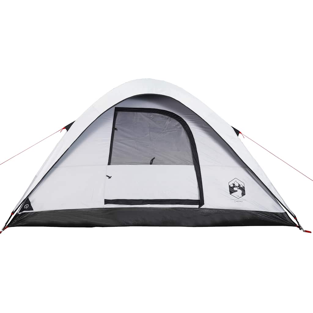 Kuppeltelt For Camping 6 Personer Hvit Blendingsstoff Vanntett