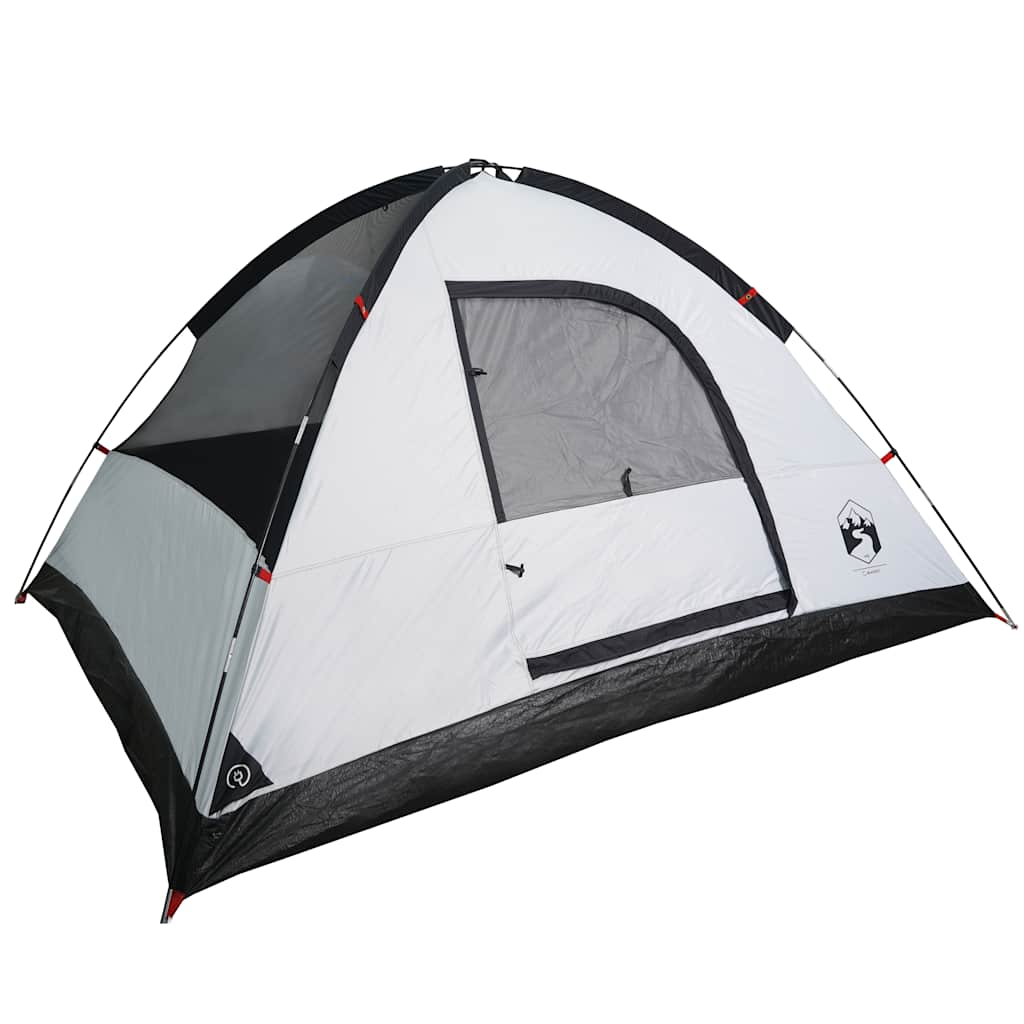 Kuppeltelt For Camping 6 Personer Hvit Blendingsstoff Vanntett