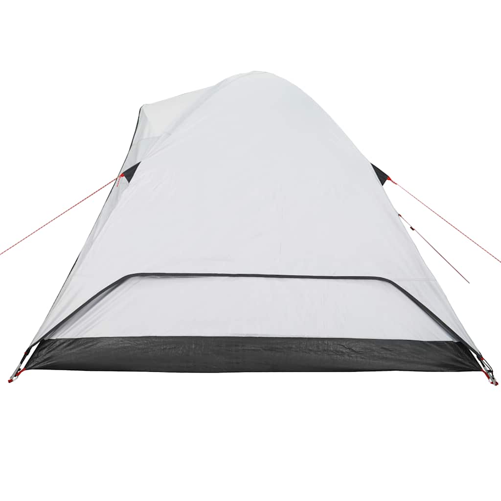 Kuppeltelt For Camping 6 Personer Hvit Blendingsstoff Vanntett