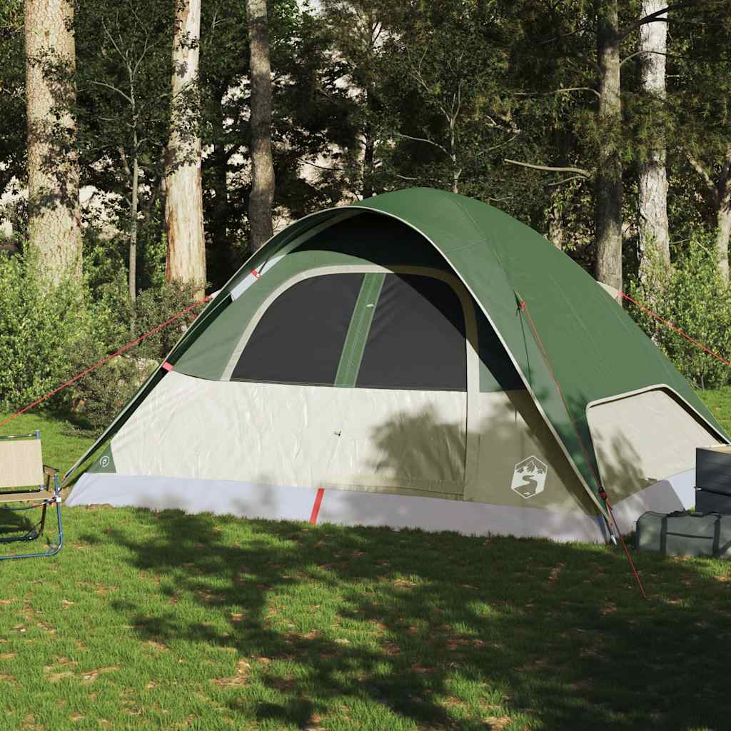 Kuppeltelt For Camping 6 Personer Grønn Vanntett