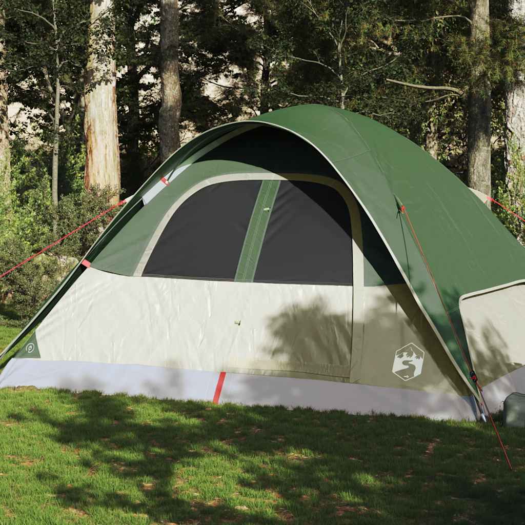 Kuppeltelt For Camping 6 Personer Grønn Vanntett