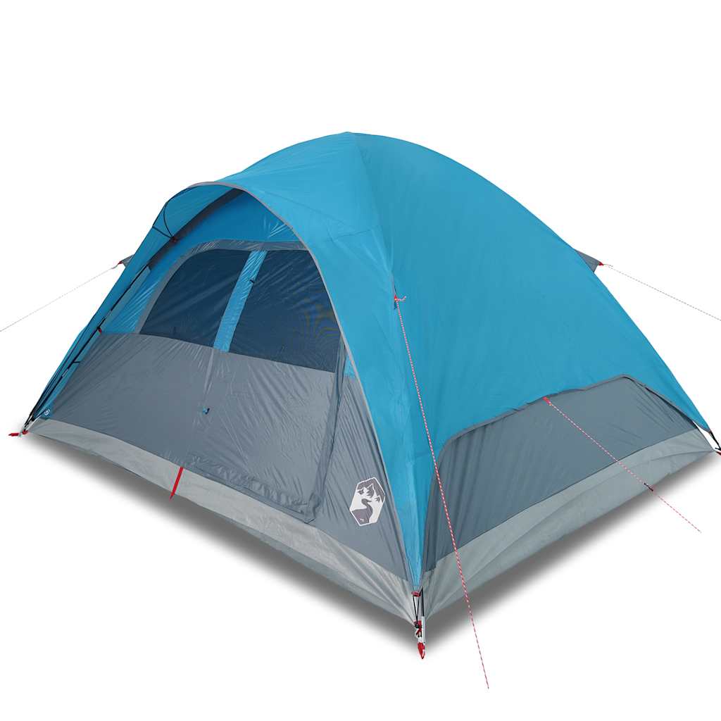 Kuppeltelt For Camping 6 Personer Blå Vanntett