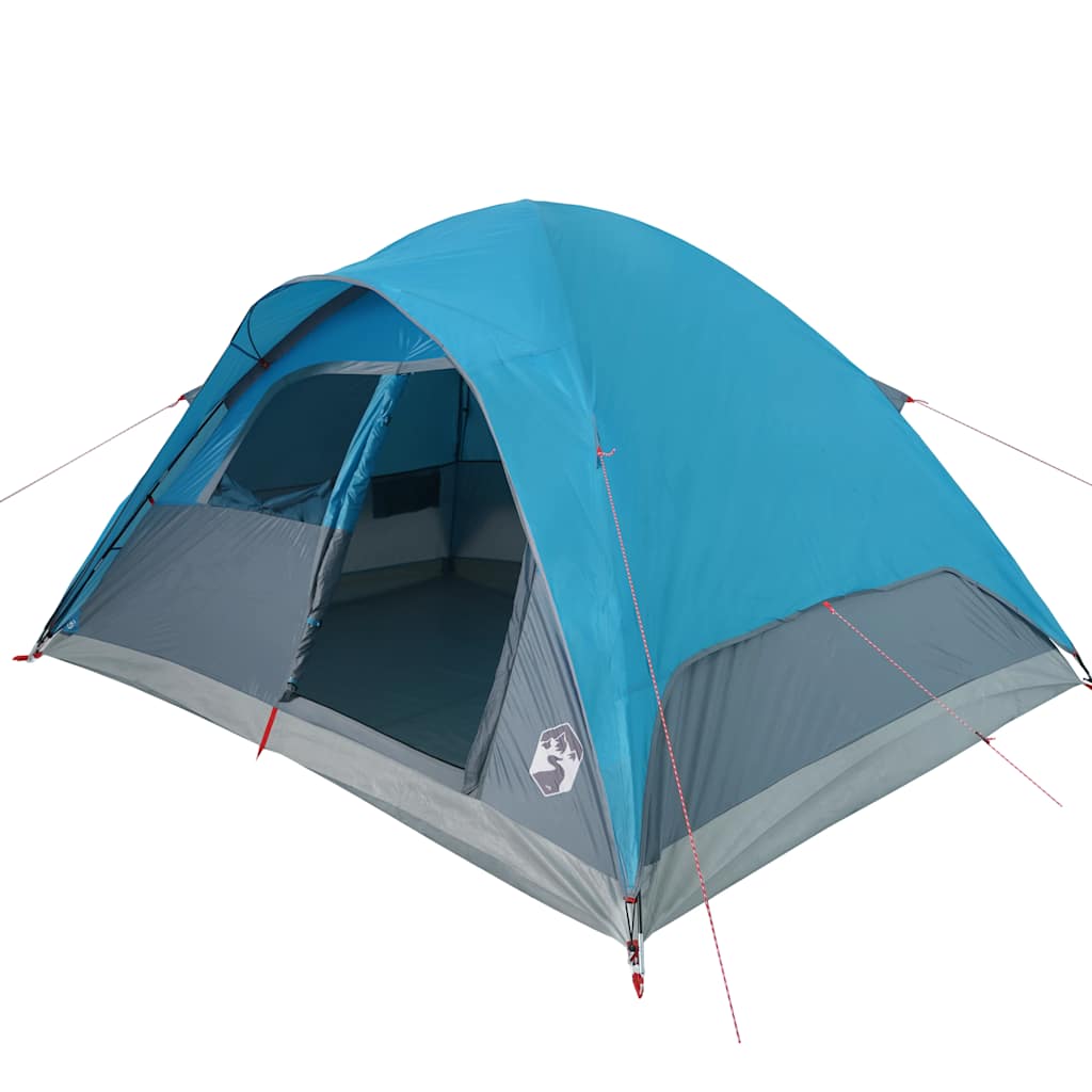 Kuppeltelt For Camping 6 Personer Blå Vanntett