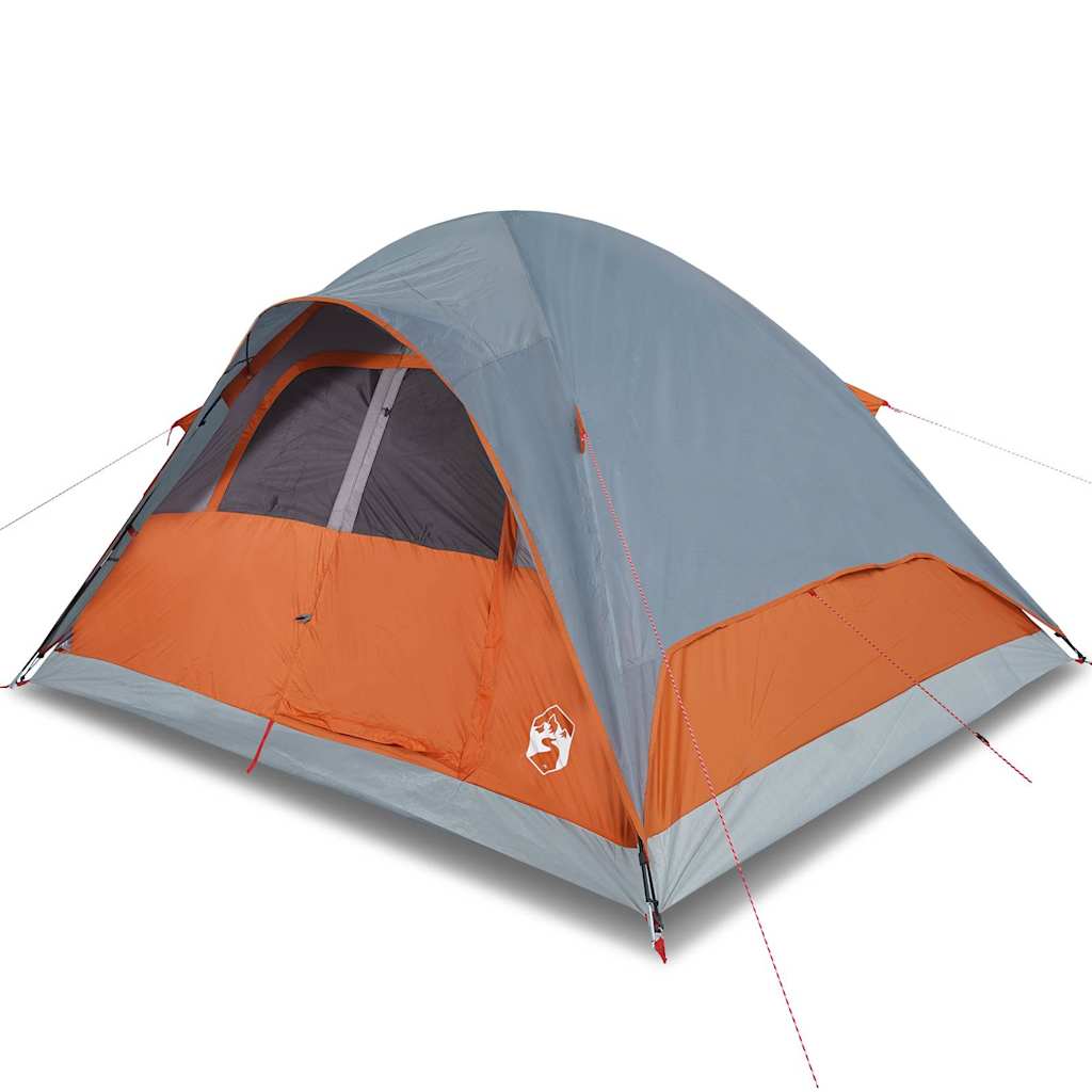 Kuppeltelt For Camping 6 Personer Oransje Vanntett