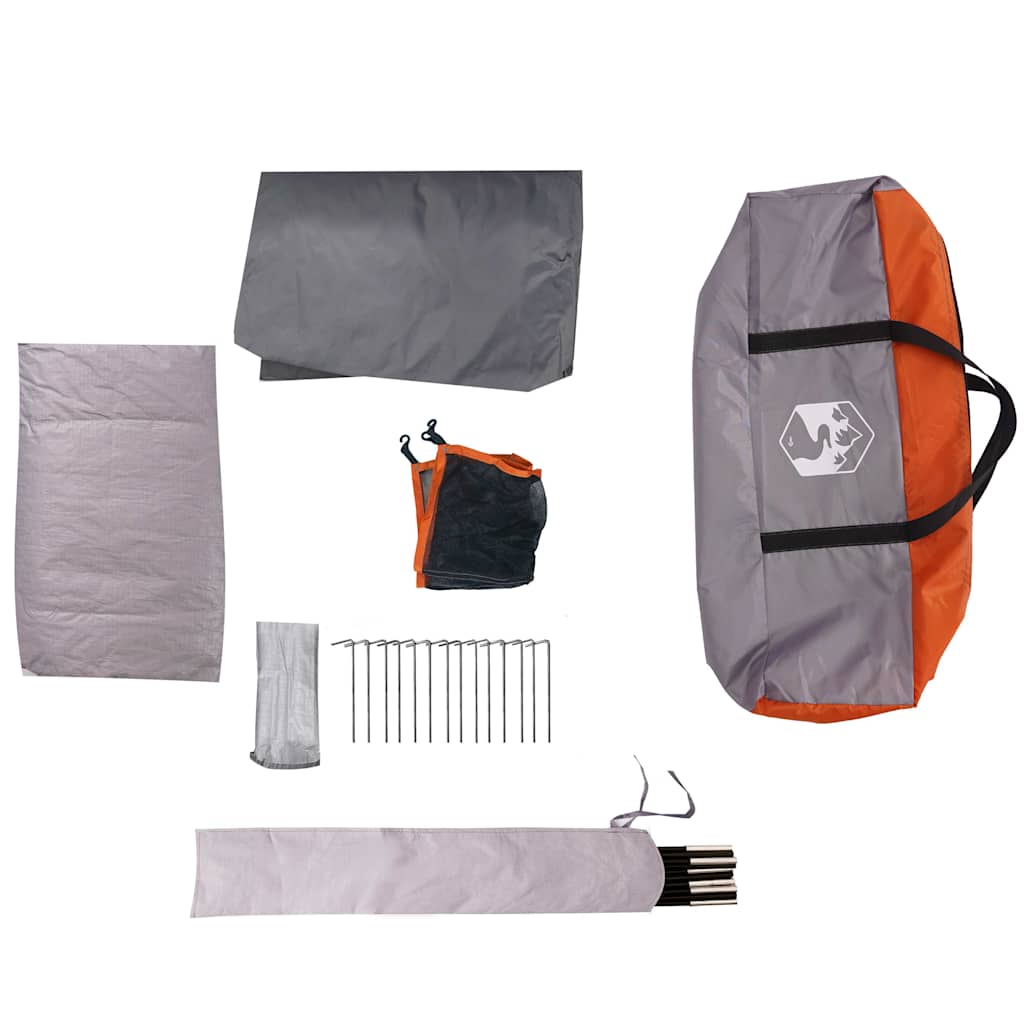 Kuppeltelt For Camping 6 Personer Oransje Vanntett