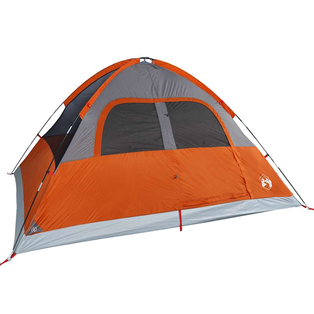 Kuppeltelt For Camping 6 Personer Oransje Vanntett