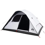 Kuppeltelt For Camping 6 Personer Hvit Blendingsstoff Vanntett