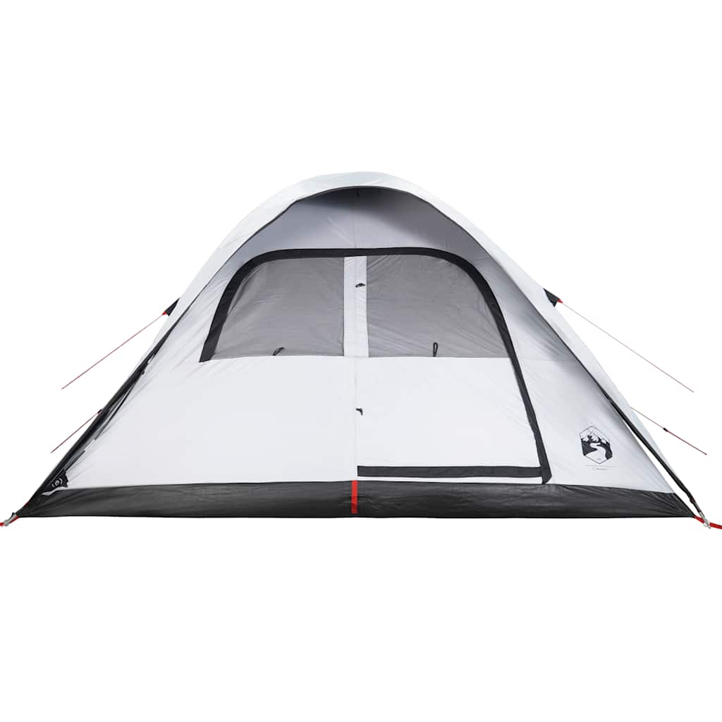 Kuppeltelt For Camping 6 Personer Hvit Blendingsstoff Vanntett
