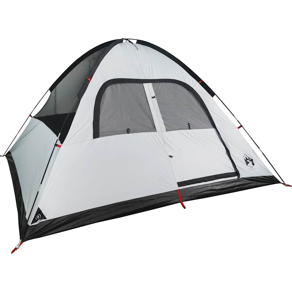 Kuppeltelt For Camping 6 Personer Hvit Blendingsstoff Vanntett