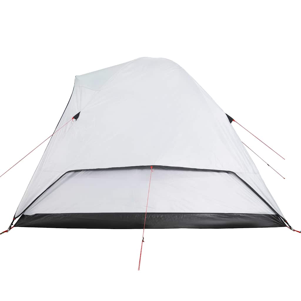 Kuppeltelt For Camping 6 Personer Hvit Blendingsstoff Vanntett