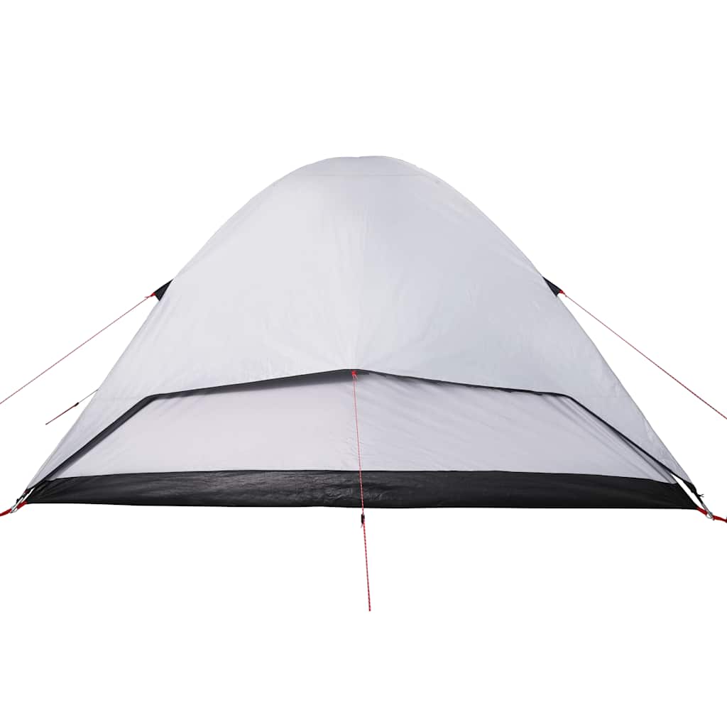 Kuppeltelt For Camping 6 Personer Hvit Blendingsstoff Vanntett
