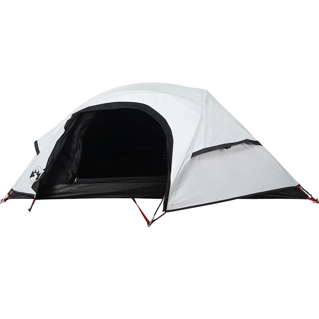 Kuppeltelt For Camping 1 Person Hvit Blendingsstoff Vanntett