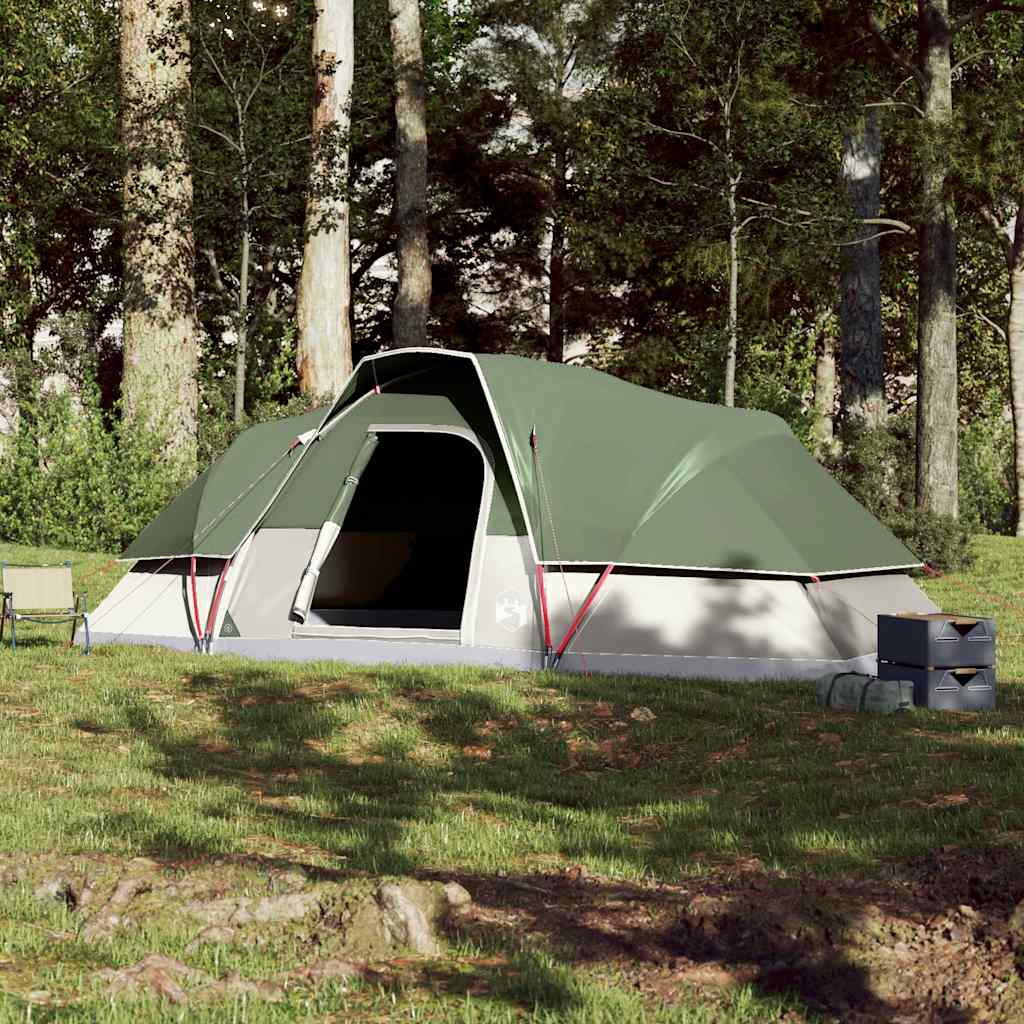 Kuppeltelt For Camping 9 Personer Grønn Vanntett