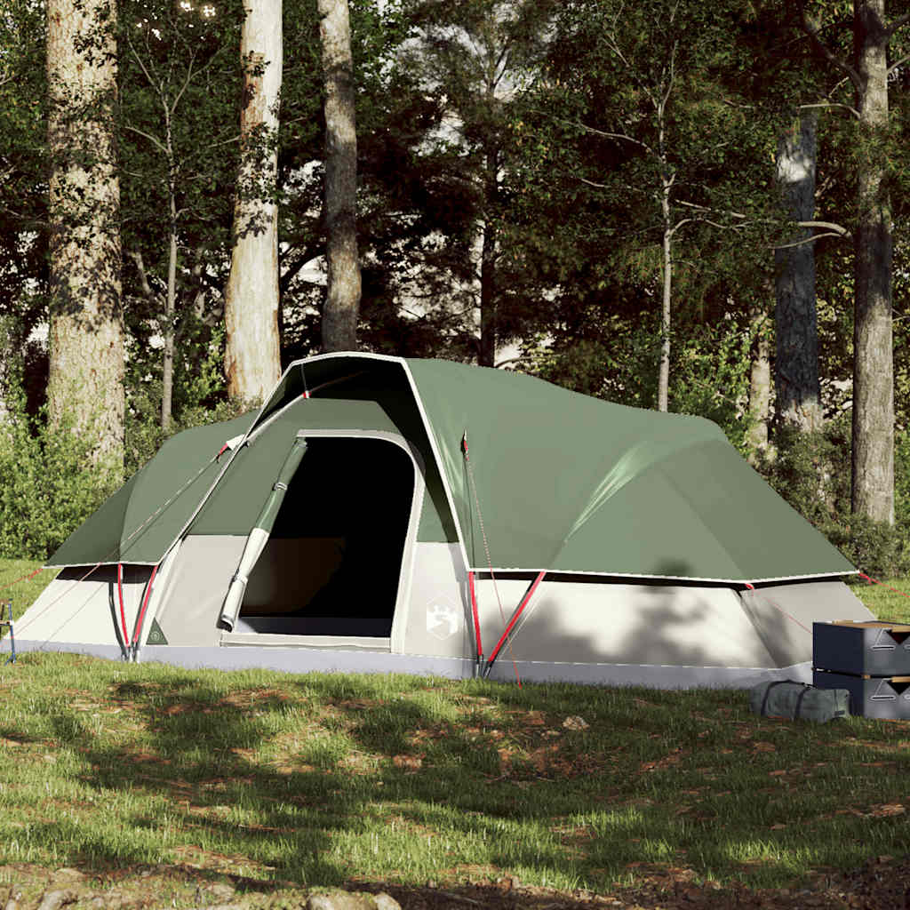 Kuppeltelt For Camping 9 Personer Grønn Vanntett