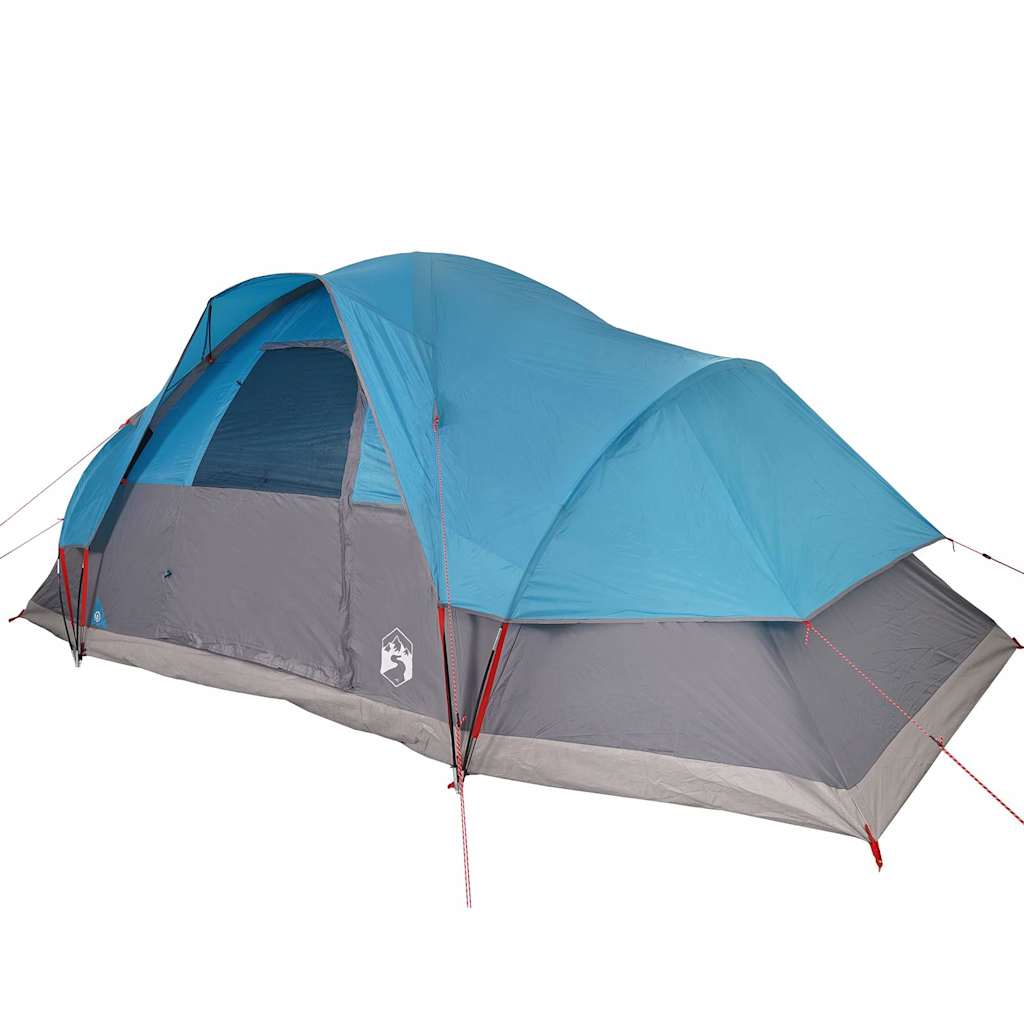 Kuppeltelt For Camping 9 Personer Blå Vanntett