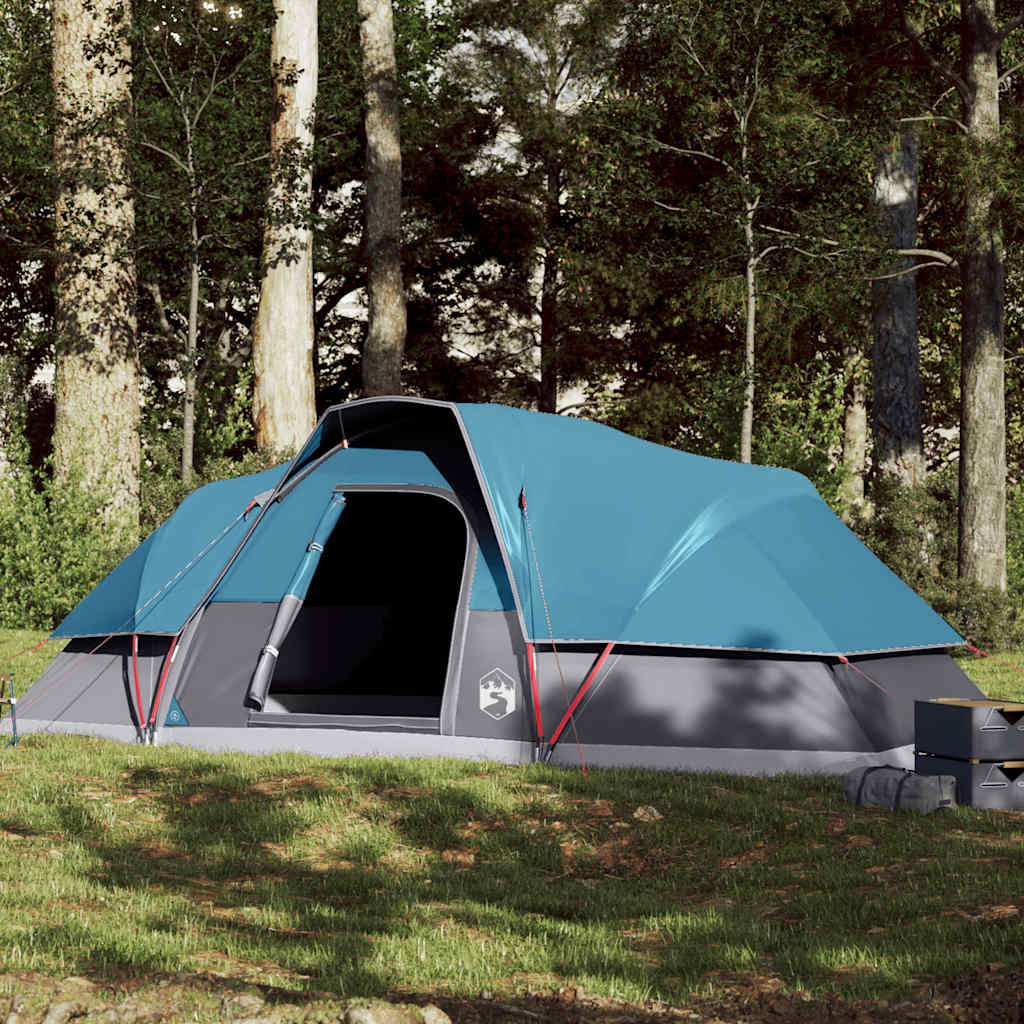 Kuppeltelt For Camping 9 Personer Blå Vanntett