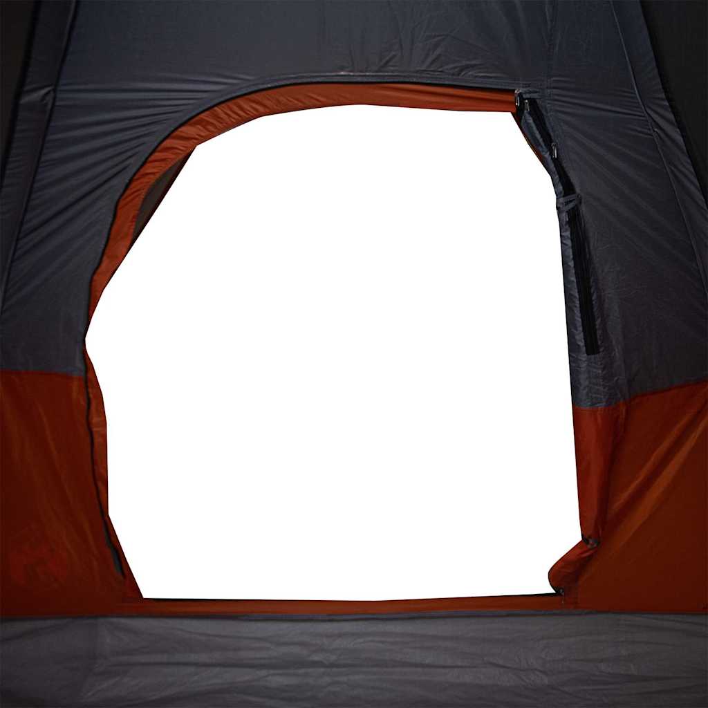 Kuppeltelt For Camping 9 Personer Oransje Vanntett