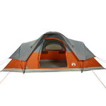 Kuppeltelt For Camping 9 Personer Oransje Vanntett