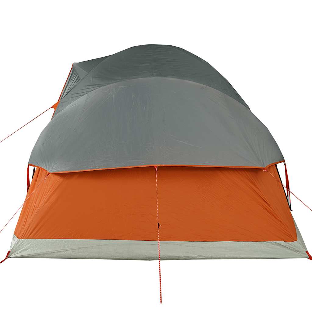 Kuppeltelt For Camping 9 Personer Oransje Vanntett