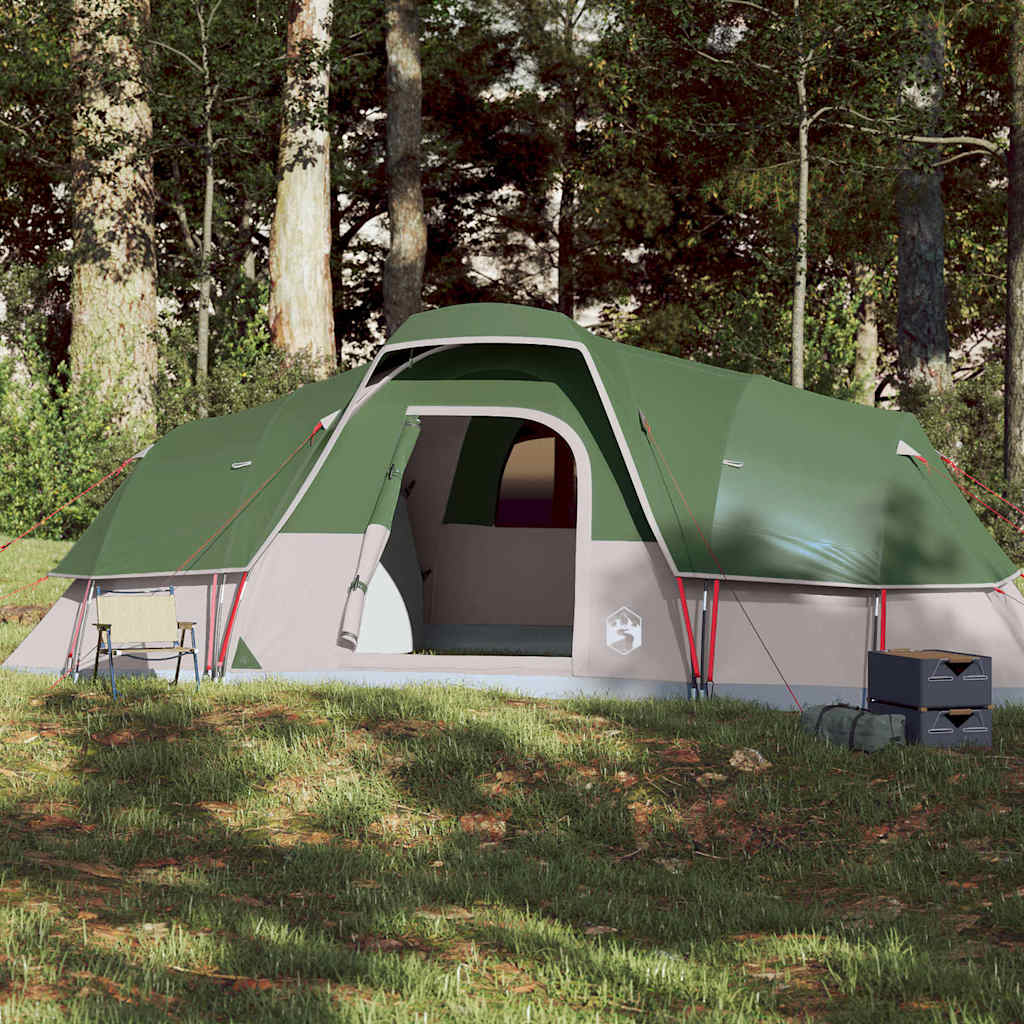 Kuppeltelt For Camping 11 Personer Grønn Vanntett