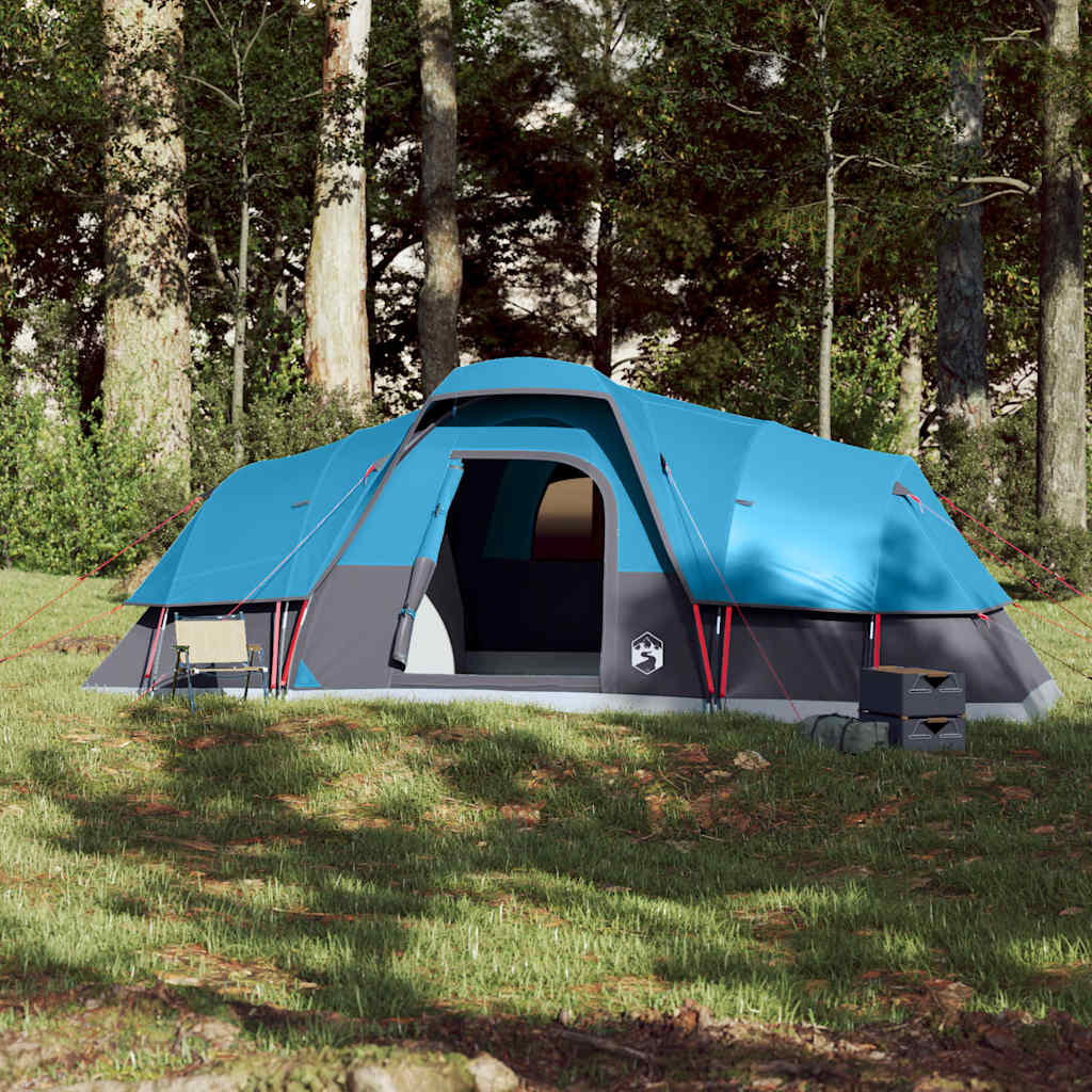 Kuppeltelt For Camping 11 Personer Blå Vanntett