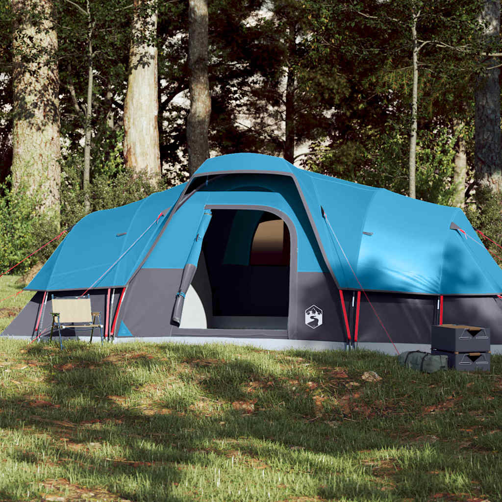 Kuppeltelt For Camping 11 Personer Blå Vanntett