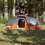 Kuppeltelt For Camping 11 Personer Grå Og Oransje Vanntett