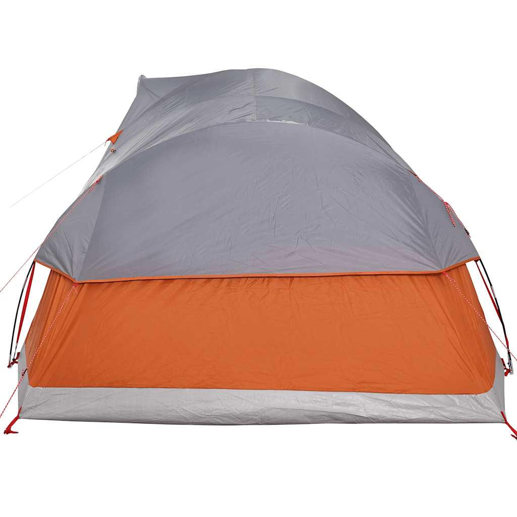 Kuppeltelt For Camping 11 Personer Grå Og Oransje Vanntett