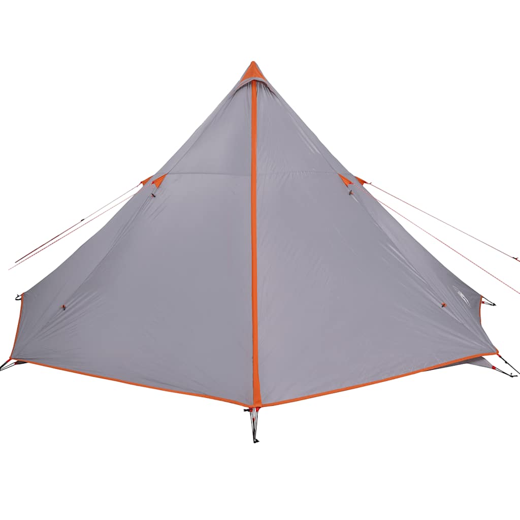 Familietelt Tipi For 8 Personer Grå Og Oransje Vanntett