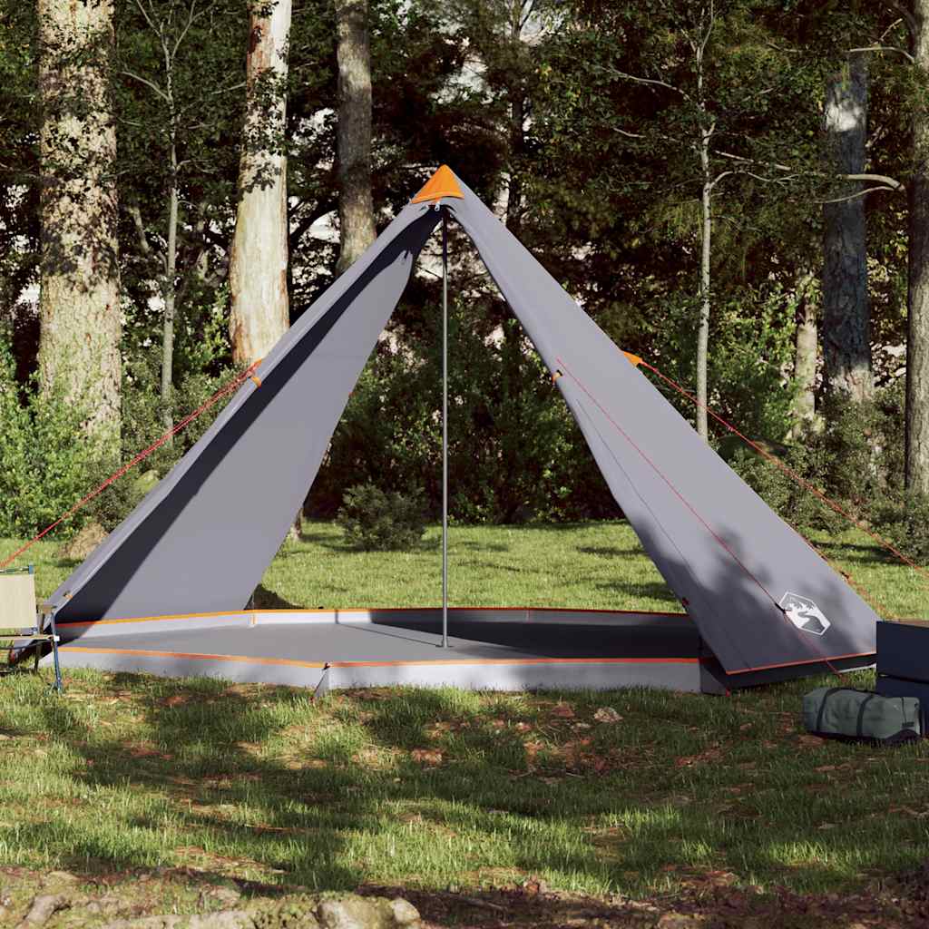 Familietelt Tipi For 8 Personer Grå Og Oransje Vanntett