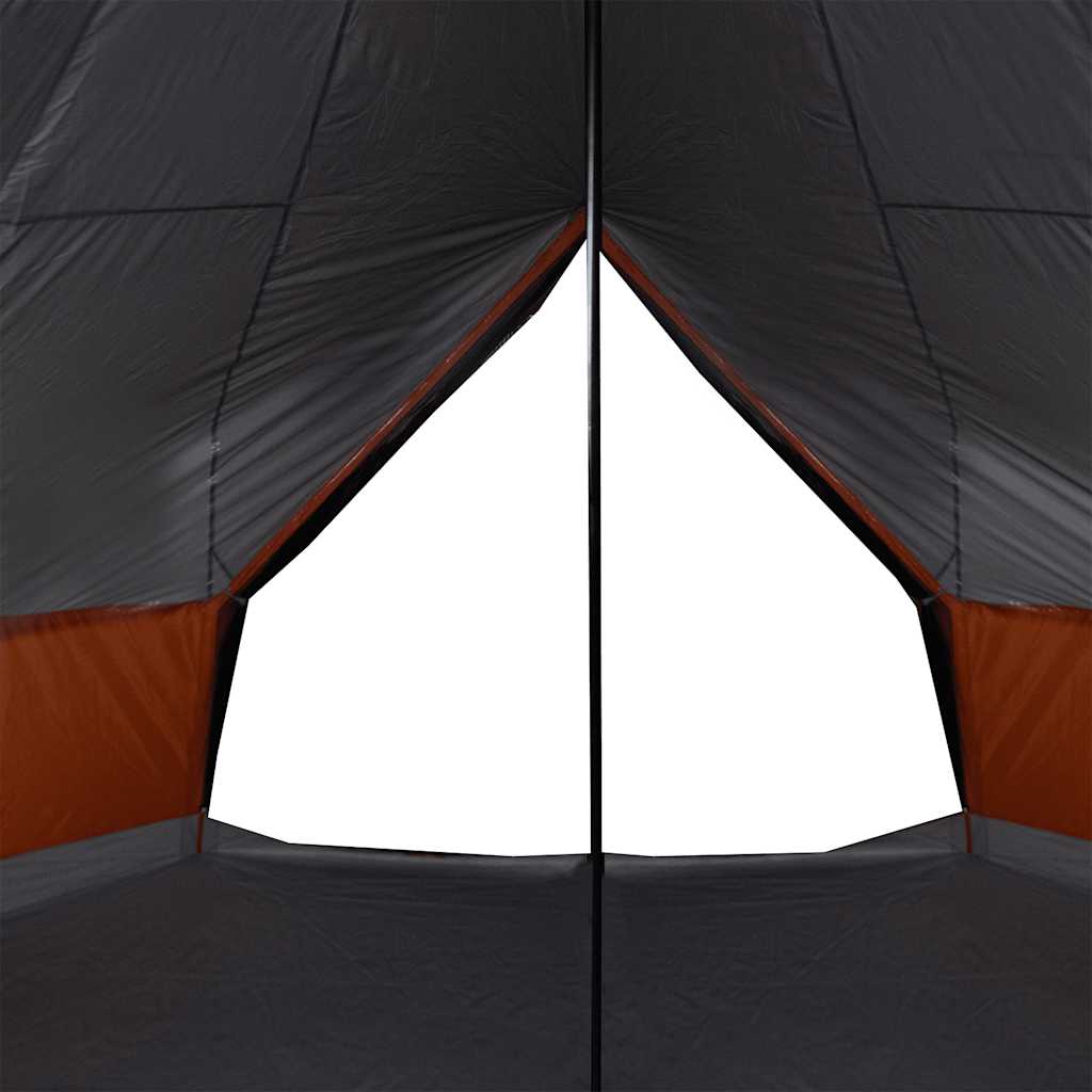 Familietelt Tipi For 8 Personer Grå Og Oransje Vanntett