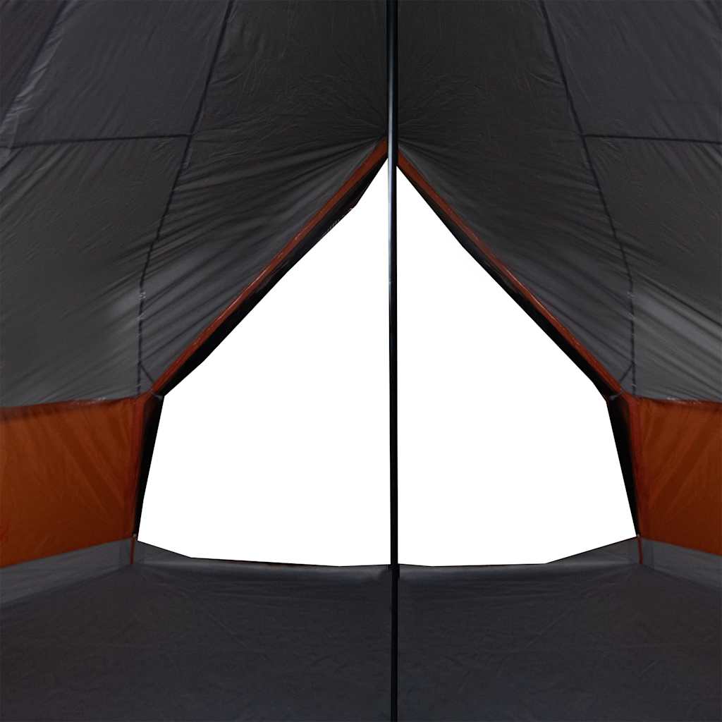 Familietelt Tipi For 12 Personer Grå Og Oransje Vanntett