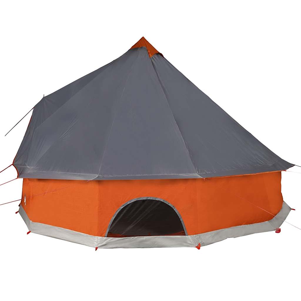 Familietelt Tipi For 10 Personer Grå Og Oransje Vanntett