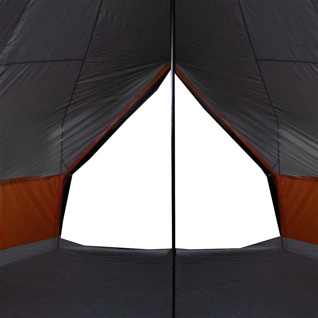 Familietelt Tipi For 10 Personer Grå Og Oransje Vanntett