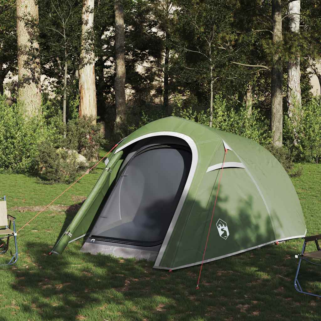 Tunneltelt For Camping 3 Personer Grønn Vanntett