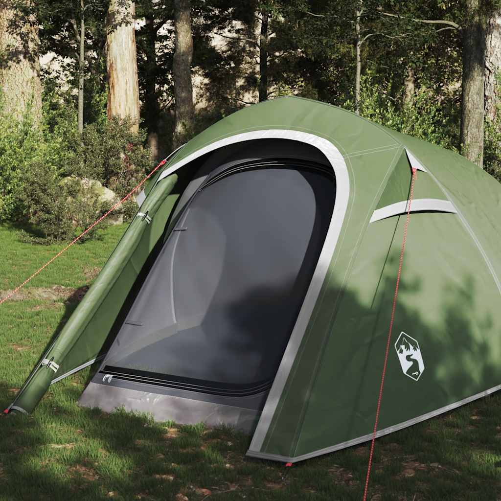 Tunneltelt For Camping 3 Personer Grønn Vanntett