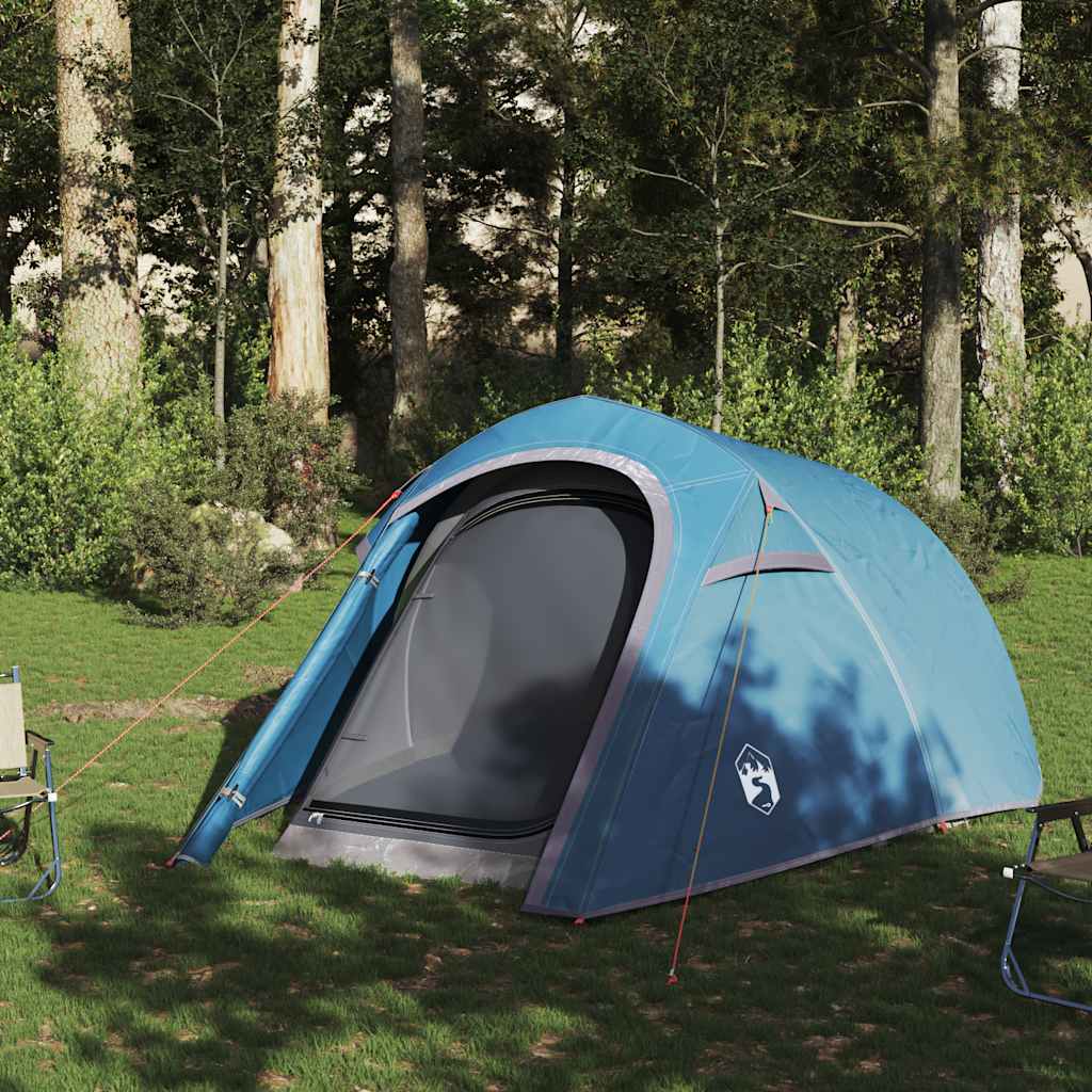 Tunneltelt For Camping 3 Personer Blå Vanntett