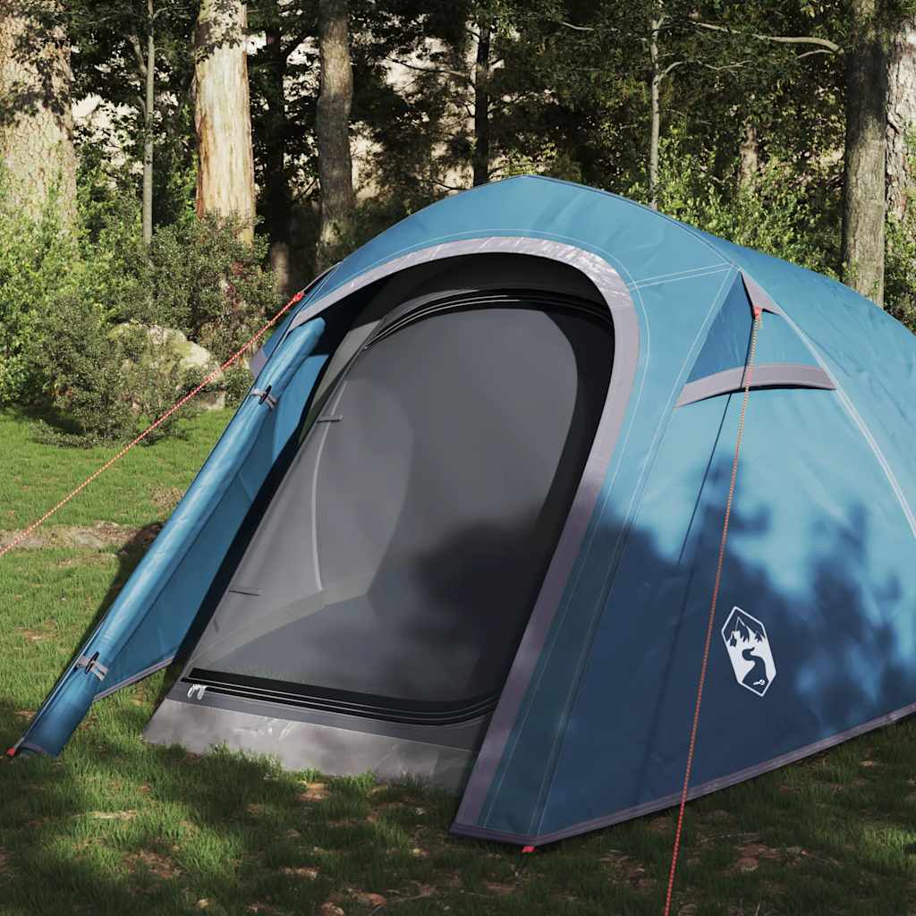 Tunneltelt For Camping 3 Personer Blå Vanntett