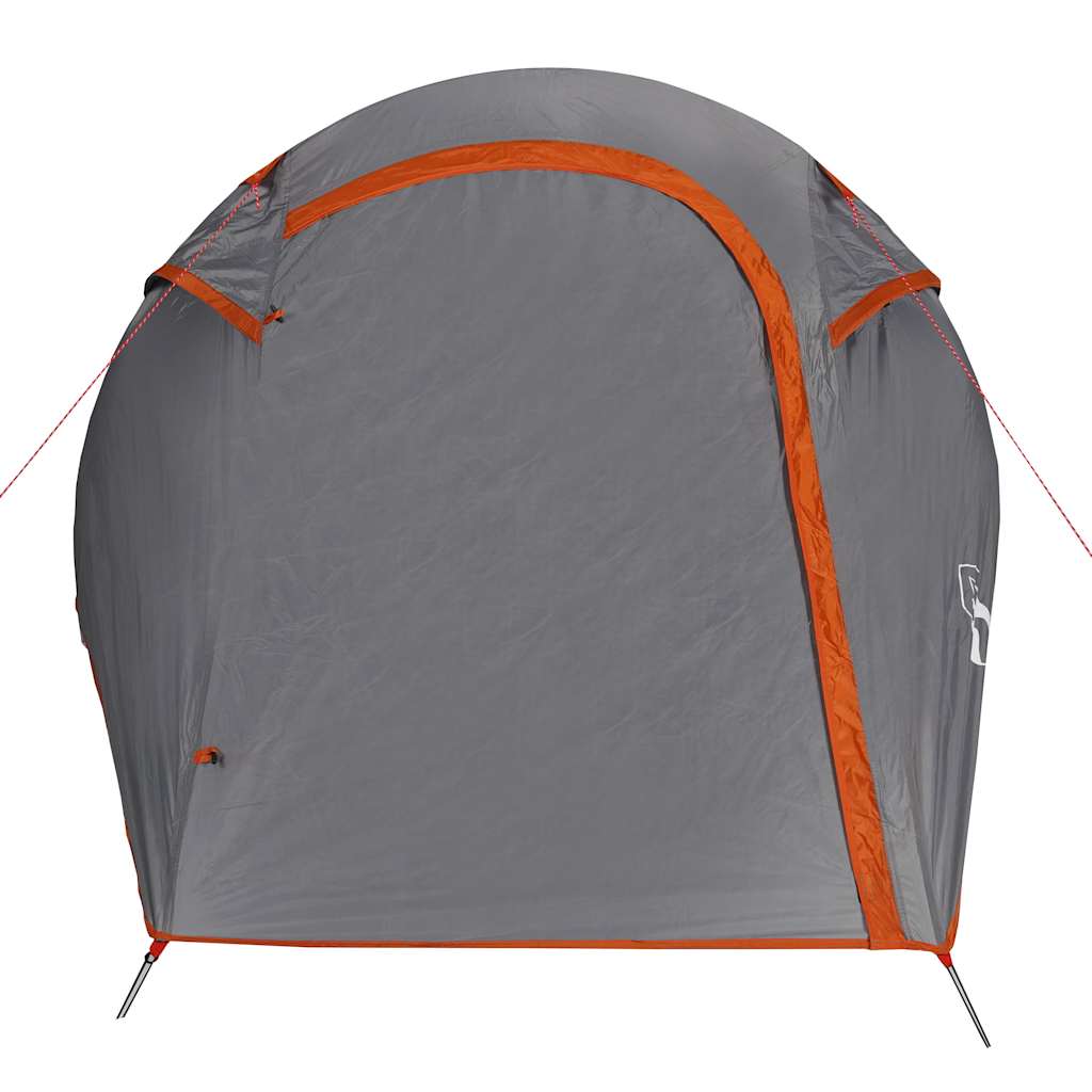Tunneltelt For Camping 3 Personer Grå Og Oransje Vanntett