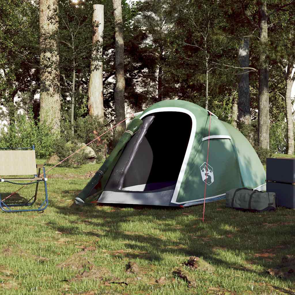 Tunneltelt For Camping 2 Personer Grønn Vanntett