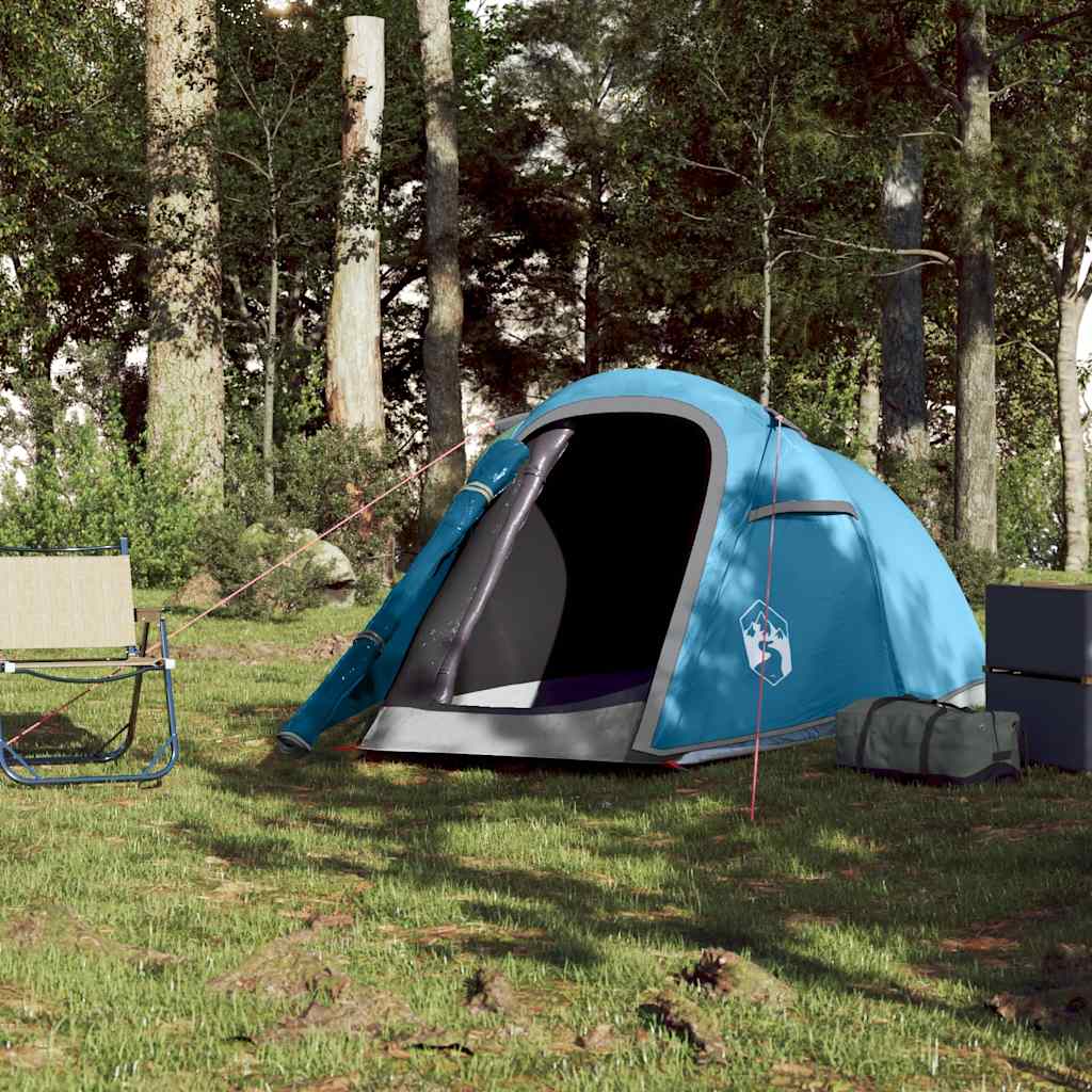 Tunneltelt For Camping 2 Personer Blå Vanntett