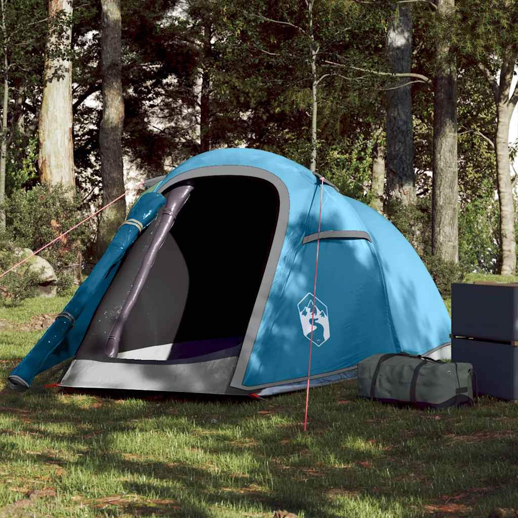Tunneltelt For Camping 2 Personer Blå Vanntett