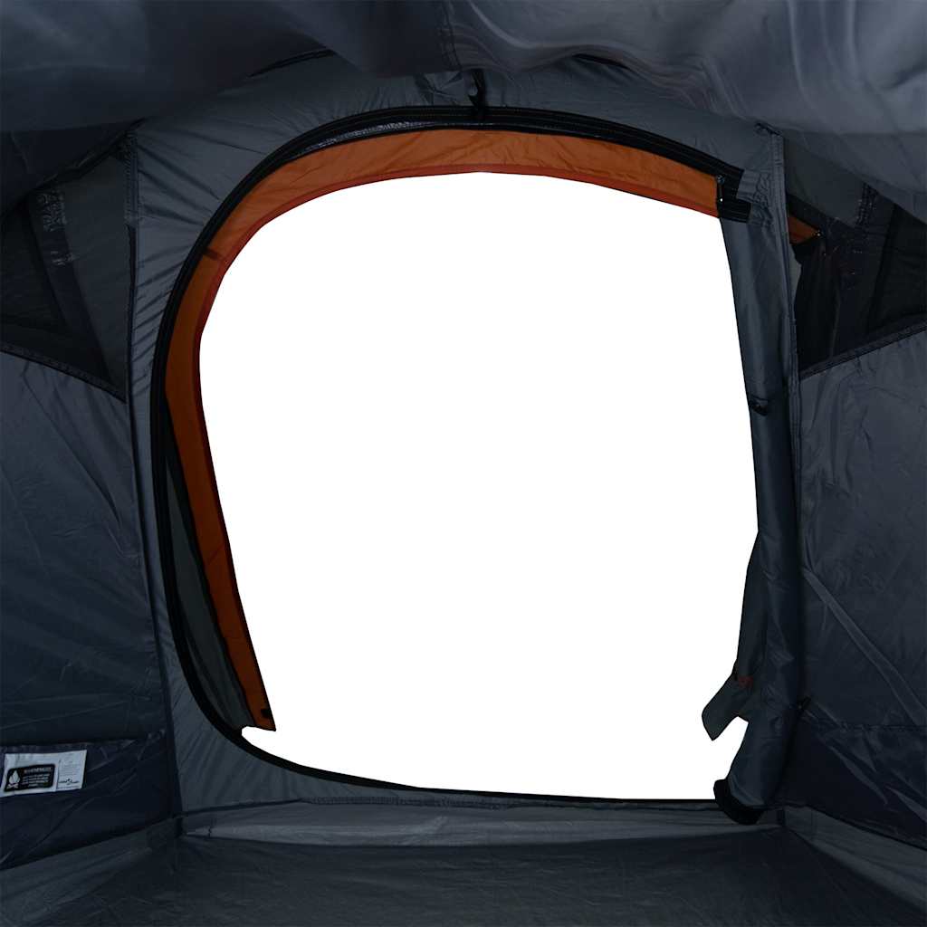 Tunneltelt For Camping 2 Personer Grå Og Oransje Vanntett