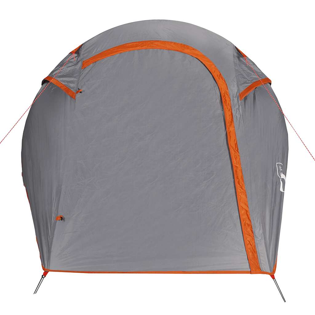 Tunneltelt For Camping 2 Personer Grå Og Oransje Vanntett