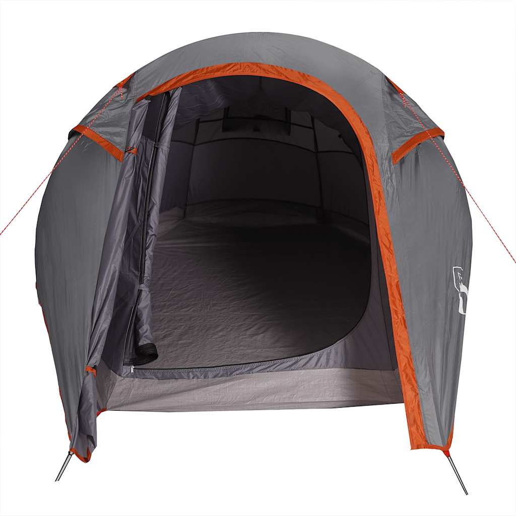 Tunneltelt For Camping 2 Personer Grå Og Oransje Vanntett