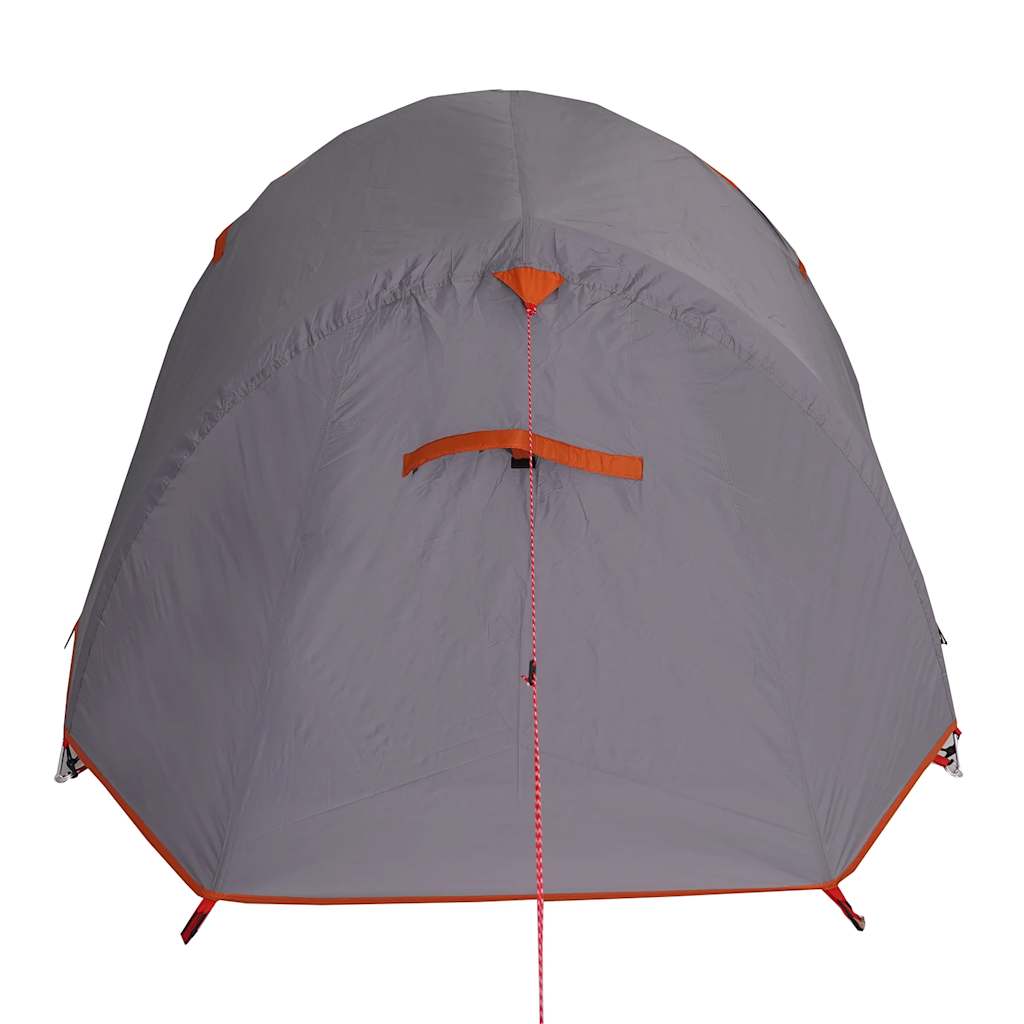 Tunneltelt For Camping 2 Personer Grå Og Oransje Vanntett