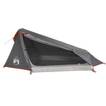 Tunneltelt For Camping 1 Person Grå Og Oransje Vanntett